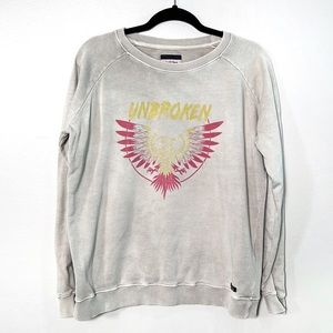 DEAR TEE Unbroken Graphic Print Pullover Oversized Sweatshirt size Medium